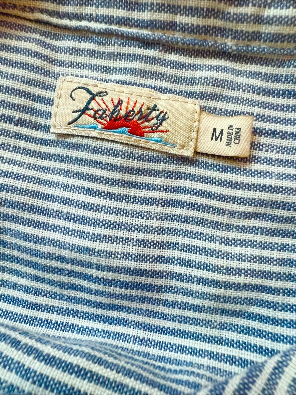 Faherty Sleeveless Mini Dress in White and Navy Pinstripe - Picture 12 of 13